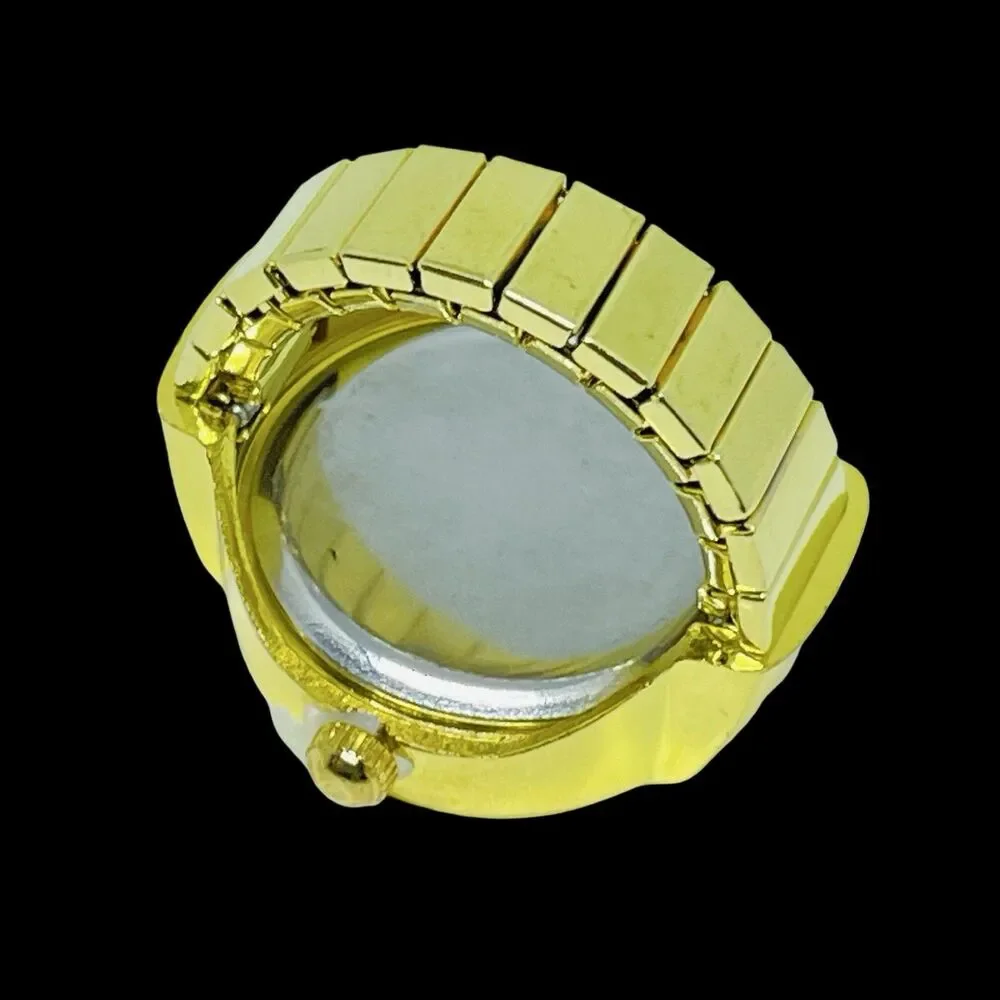 BOZHI Ring Watch Gold Design With Crystals New